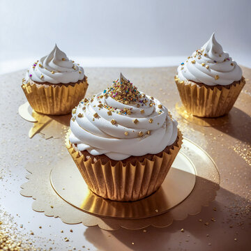 delicious cupcakes product photo - gold