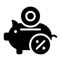 piggy bank glyph icon