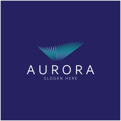 aurora logo design icon illustration vector template