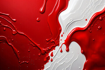 Red and white paint that is dripping down made with Generative AI
