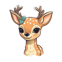 deer character sticker, Generative AI