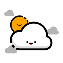 cloud computing concept filled outline icon vector icon flat design illustration isolated 