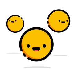 Obraz premium happy smiley face filled outline icon vector icon flat design illustration isolated 