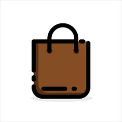 bag icon filled outline icon vector icon flat design illustration isolated 