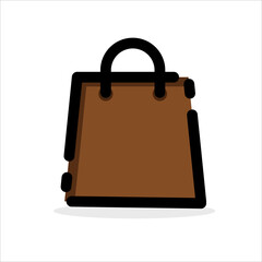 bag with a suitcase filled outline icon vector icon flat design illustration isolated 