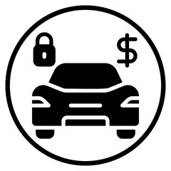 car insurance glyph icon