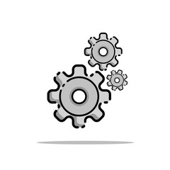 gears and cogs  filled outline icon vector icon flat design illustration isolated 