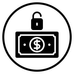 open lock glyph icon