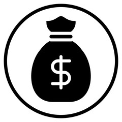 money bag glyph icon