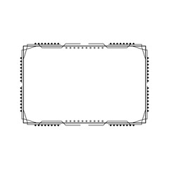 Abstract Black Simple Line Rectangular Frame Doodle Outline Element Vector Design Style Sketch Isolated Illustration For Wedding And Banner