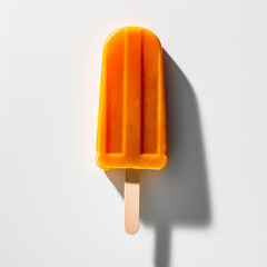 Tangerine orange popsicle isolated on white background, generative AI