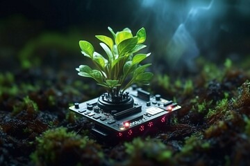 Mainboard cpu with plant
