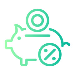 piggy bank gradient icon