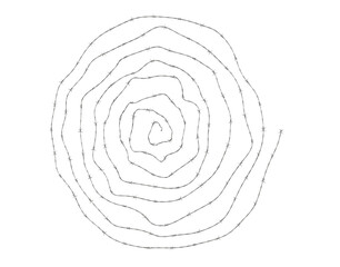 Fototapeta premium Spiral barbed wire or Fence barbwire border chain. Png transparency
