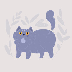 Obraz na płótnie Canvas Vector illustration of cat