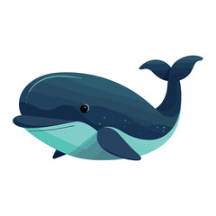 Obraz premium Cheerful aquatic whale swim