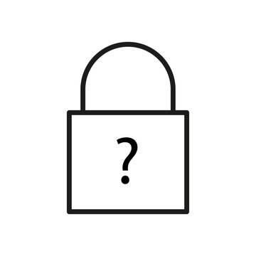 Lock question mark icon. Password hint Icon. Vector illustration. stock image.