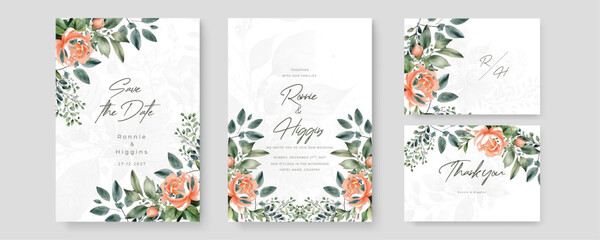 colorful colourful floral flower elegant wedding invitation watercolor