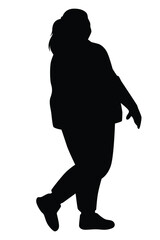 Woman silhouette vector on white background ,people in black and white, illustration for creative content.