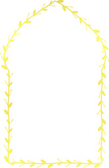 Oriental Arch rectangular frame architectural Flower window Flower door luxury gold frame golden vector flower frame floral leaf leaves decoration natural Botanical Branches wedding card anniversary c