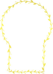 Rounded Horseshoe Arch rectangular frame architectural Flower window Flower door luxury gold frame golden vector flower frame floral leaf leaves decoration natural Botanical Branches wedding card 