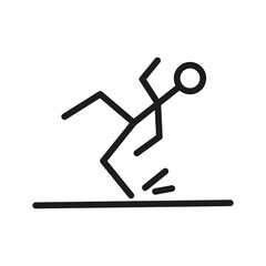 Falling person silhouette pictogram. Vector illustration. stock image.