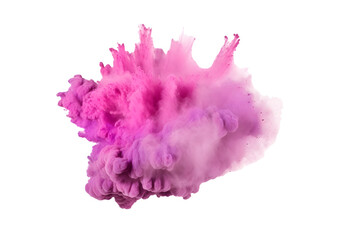 Pink and purple smoke bombs, colorful, isolated on white background, created with Generative AI technology
