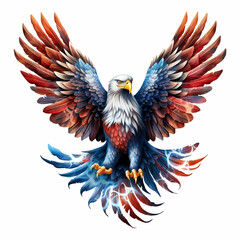 Patriotic American Eagle Illustration Vibrant Flag Mascot Design