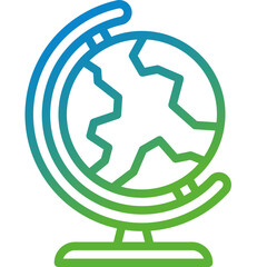 earth globe gradient line icon