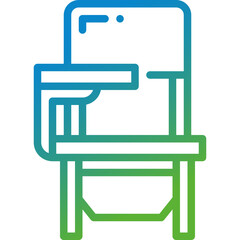 lecture chair gradient line icon