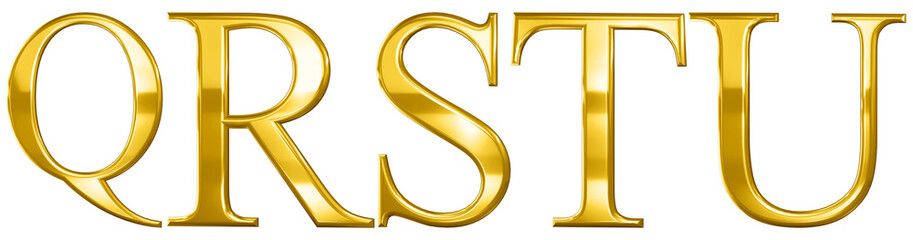 3d font letter gold Q, R, S, T, U © JMBee Studio