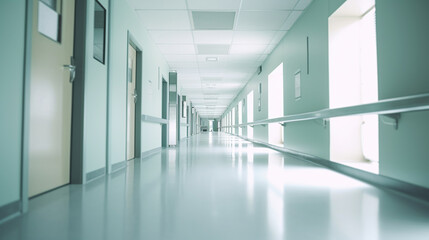 Fototapeta premium abstract medical background for design. Blurred dispense counter of hospital or clinic