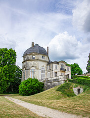Fototapeta na wymiar The historic Castle of Châteauneuf-sur-Loire, Département Loiret, France, 06-21-2015