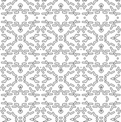 Vector pattern with symmetrical elements . Modern stylish abstract texture. Repeating geometric tiles from striped elements. Black and white pattern.