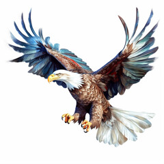 Patriotic American Eagle Illustration Vibrant Flag Mascot Design