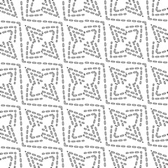 Vector pattern with symmetrical elements . Modern stylish abstract texture. Repeating geometric tiles from striped elements. Black and white pattern.