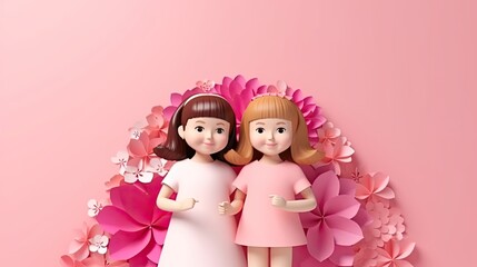 Happy friendship day wishes illustration with eempty space for text