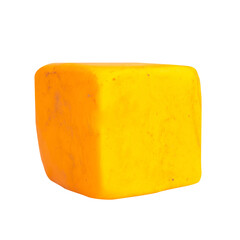 plasticine yellow square isolated on white background single one
