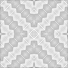Vector pattern with symmetrical elements . Modern stylish abstract texture. Repeating geometric tiles from striped elements. Black and white pattern.