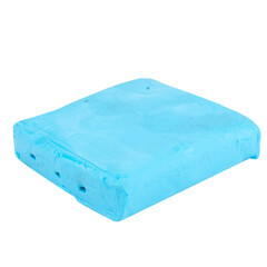 plasticine blue lump isolated on white background