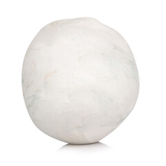 Fototapeta na wymiar plasticine white sphere isolated on white background single one