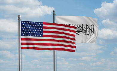USA and Afghanistan national flag