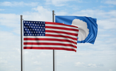 USA and Antarctica flag
