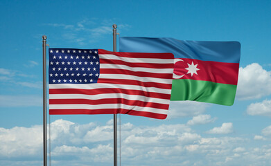 Azerbaijan and USA flag