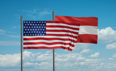 Obraz premium Austria and USA flag