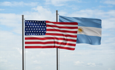 Argentina and USA flag
