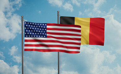 Belgium and USA flag