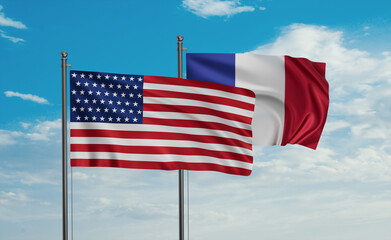 USA and France flag