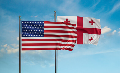 Georgia and USA flag