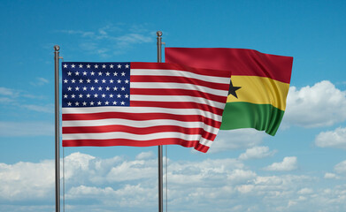 Ghana and USA flag